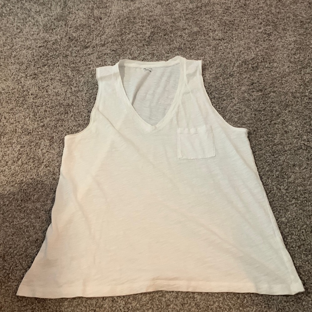 MADEWELL white, sleeveless tank with pocket
